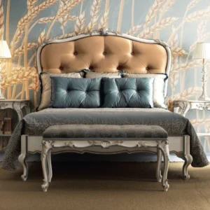 Carved-Louis-Style-Tufted-Bed