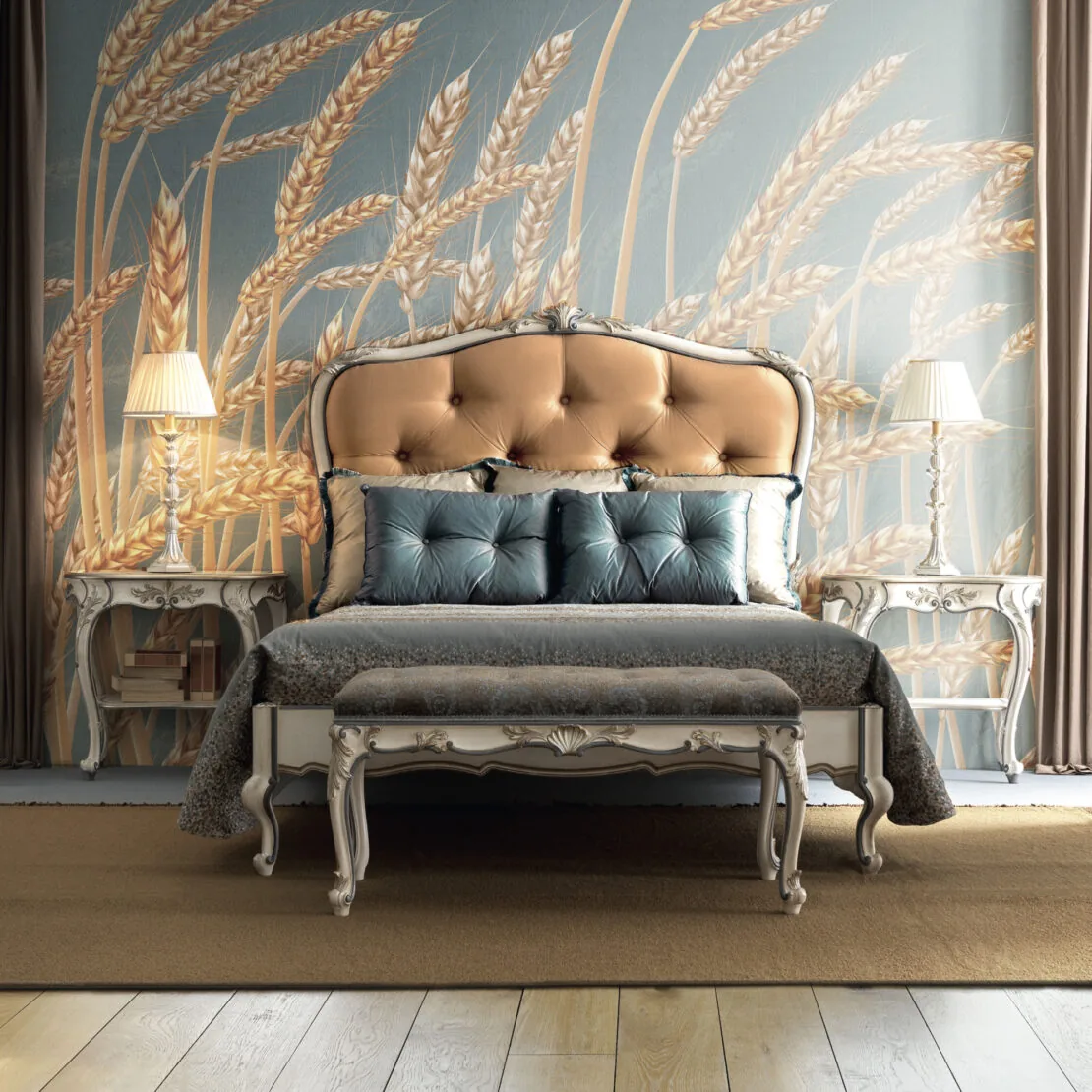 Carved-Louis-Style-Tufted-Bed - Image 2