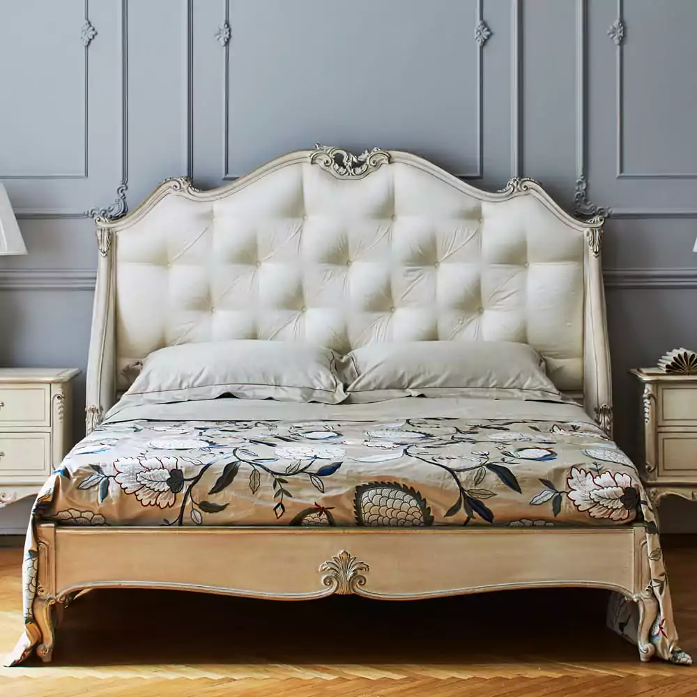 Classic-Italian-Designer-Button-Upholstered-Winged-Bed