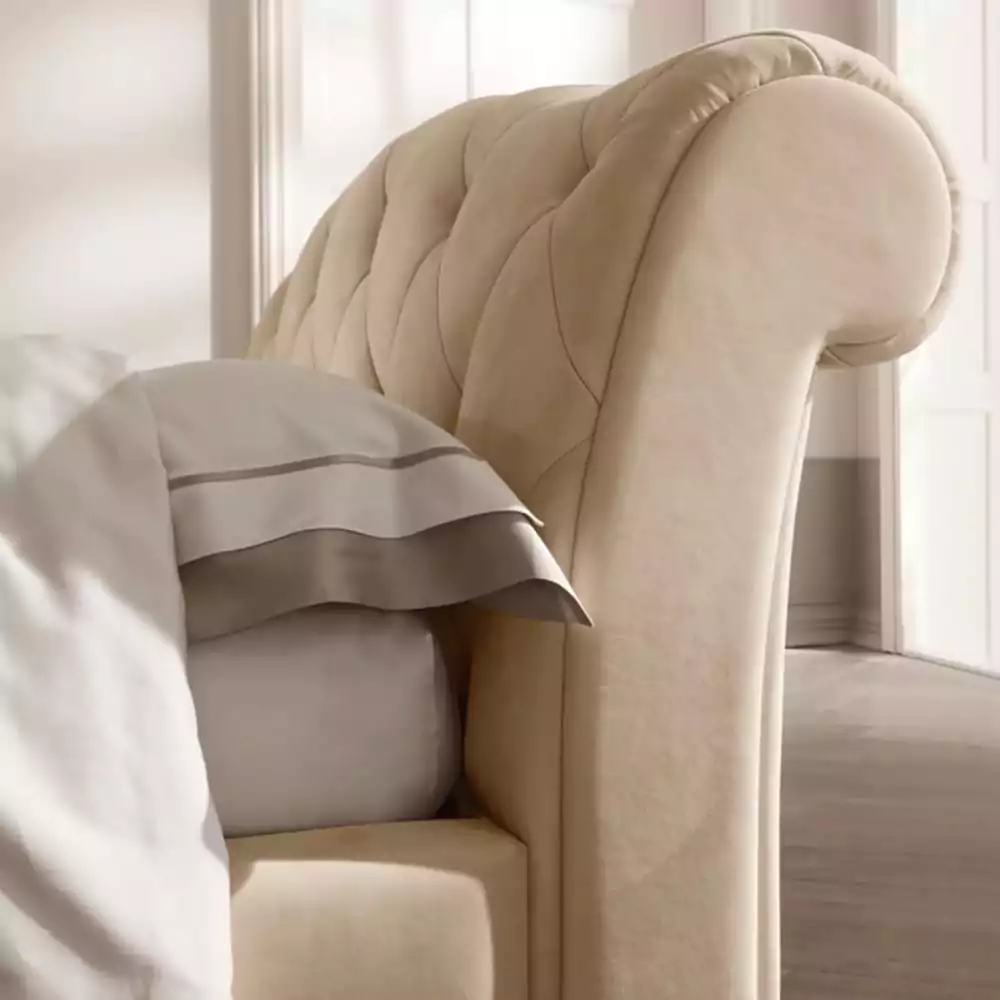 Classic-Italian-Nubuck-Leather-Button-Upholstered-Bed - Image 4