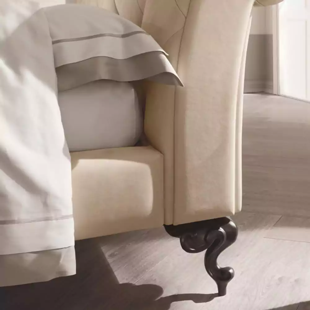 Classic-Italian-Nubuck-Leather-Button-Upholstered-Bed - Image 5