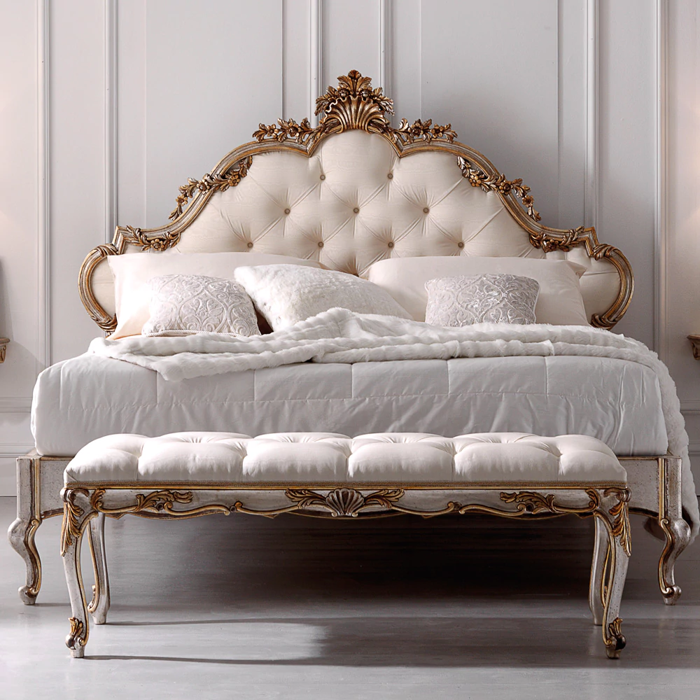 Opulent-Rococo-Button-Upholstered-Bed - Image 2