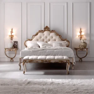 Opulent-Rococo-Button-Upholstered-Bed