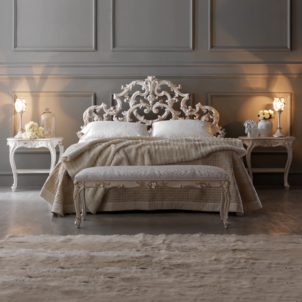 Ornate-Carved-Designer-Italian-Bed - Image 3