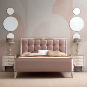 classic-style-feather-design-button-upholstered-bed
