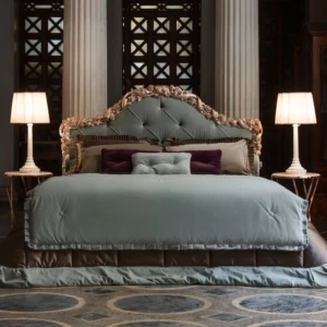 ornate-classic-style-button-upholstered-bed