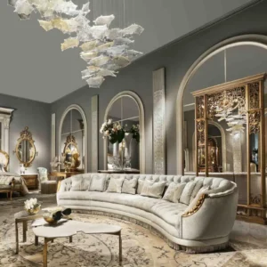 Luxurious Curved Chesterfield Sofa