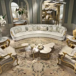 Luxurious Curved Chesterfield Sofa