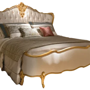 Classic European baroque with hand-carved crest and scalloped edges