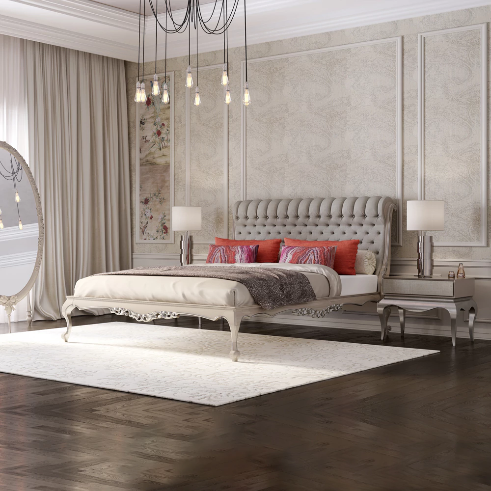 Modern Luxury King Size Bed with NightStand - Image 2