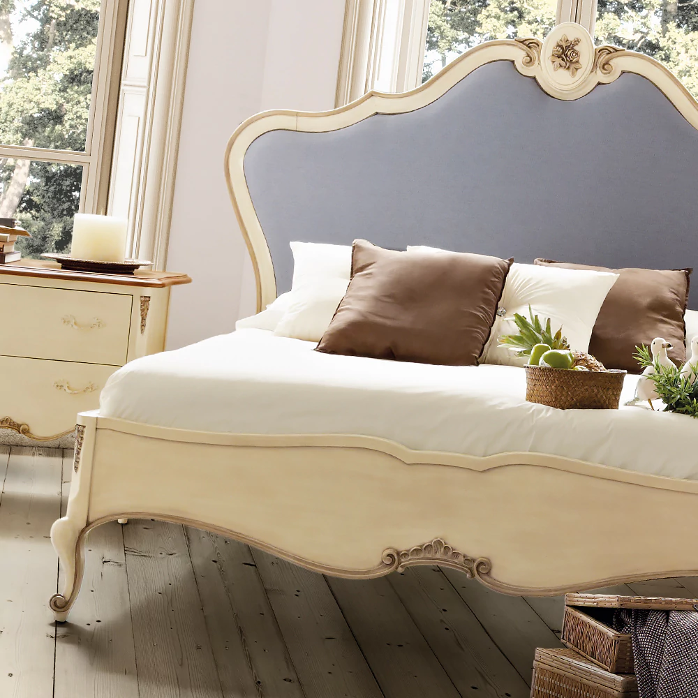 1 Queen-size bed, 2 Bedside tables, 1 Vanity table with mirror and stool, 1 Chest of drawers - Image 3