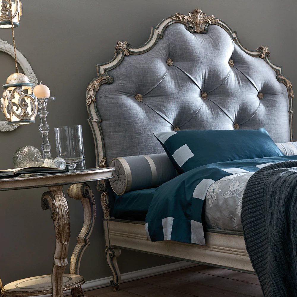 Queen Size Bed for Kids (White with Antique Finish) - Image 3